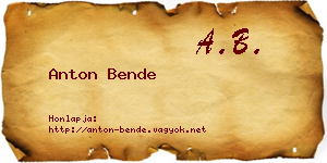 Anton Bende névjegykártya